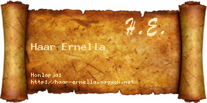 Haar Ernella névjegykártya